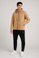 Nke Urban Edge Slim-Fit Hoodie Zipper Tracksuit In Light Camel & Black