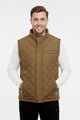Stone Quilted Imported Men's Gilet In Camel