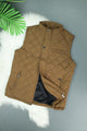 Stone Quilted Imported Men's Gilet In Camel