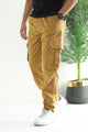 Turbo DrawString Pockets Cotton Cargo Trouser In Camel