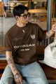Turbo "Oxfreak Typographic" Oversize Tee in Coffee