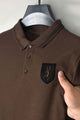 Grdno Square Texture Men's Polo Shirt In Coffee