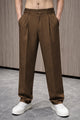 Single Plated Men's Cotton Pant | Coffee