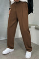 Single Plated Men's Cotton Pant In Coffee