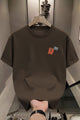 Mens Fashion Identity Round Neck Tee In Dark Brown