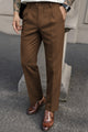 Single Plated Men's Cotton Pant In Coffee