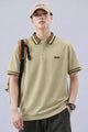 Turbo Rib Collared Style Men's Polo T-Shirt In Creem