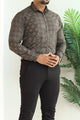 Turbo Splash Printed Long Sleeve Cotton Casual Shirt In Charcoal Grey