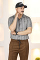 Turbo Cubin Textured Striped Casual Shirt