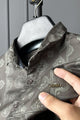 Turbo Splash Printed Long Sleeve Cotton Casual Shirt In Charcoal Grey