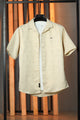 Turbo Designer Motif Floral Casual Shirt In Creem