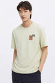 Mens Fashion Identity Round Neck Tee In Creem