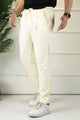 Turbo Urban-Fit Single Plate Waffle Trouser In Off White