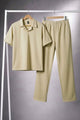Turbo Street Comfort Collar Style Tracksuit In Beige