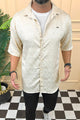 Turbo Designer Motif Floral Casual Shirt In Creem