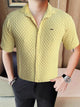 Turbo Popcorn Cuba Waffle Casual Shirt In Lemon