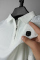 Turbo Tri-Angle Pattern Zip-Collar Men's Polo Shirt
