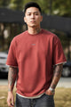 Mens Signature Logo Dropdown Shoulder T-shirt In Carrot