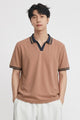 Turbo V Neck Design Men's Polo T-Shirt In Carrot