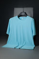 Turbo Regular-Fit Round Neck Dry-fit Shirt In Cyan