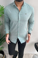 Turbo Organic MonoChromatic Long Sleeve Cotton Casual Shirt