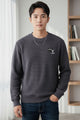 Turbo HoneyComb Patterened Imported Men's Sweatshirt In Dark Grey