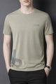 Mens Urban Casual Round Neck T-shirt In Dark Beige