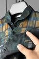Turbo Checkered Crown Long Sleeve Cotton Casual Shirt