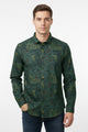 Turbo Retro Flower Motif Long Sleeve Cotton Casual Shirt
