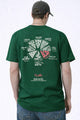 Men's "Lucky Horn" Typography Round Neck Tee Dark in Green