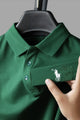 Turbo Polo Collar Tipping Men's Polo Shirt In Dark Green