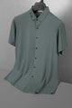 Turbo Modern Drape Casual Shirt In Dark Grey