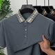 Turbo Plaid Pattern Collered Men's Polo T-Shirt In Dark Grey