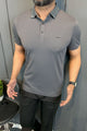 Turbo Luxury Breathable Stitchless Men's Polo Shirt In Dark Grey