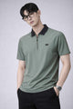 Turbo Quarter Zipper Design Polo Men's T-Shirt In Dark Grey