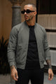 Light Texture Imported Light Weight Jacket In Dark Grey