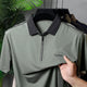 Turbo Dubilo Zipper Imp Silk Polo Shirt In Dark Grey