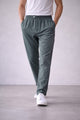 Turbo Belt Style Elastic Waist Trouser In Dark Grey