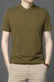 Elegance Fit Henley Neck Button Tee