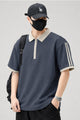 Turbo Half-Zipper Closure Style Men's Polo Shirt In Dark Blue