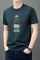 Exclusive Print Round Neck T-shirt In Dark Blue