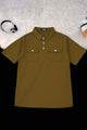 Turbo Classic Button Placket Men's Polo Shirt In Dark Camel