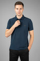 Turbo Trendy Block Pattern Stitchless Men's Polo Shirt In Dark Navy