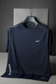 Nike Honeycomb Textured Dry-Fit Tee In Dark Navy