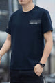 Cotton Blend Round Neck T-shirt In Dark Navy