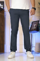 Turbo Urban Era Executive Slim Fit Cotton Pant In Dark Navy