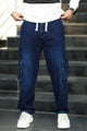 Denim Men's Multipockets Baggy Jeans In Dark Navy
