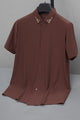 Turbo Theory lrving Button Down Casual Shirt In Dark Maroon