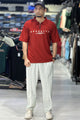 Broklyn Sports Inspired Zipper Style Tracksuit In Dark Maroon