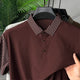Turbo  Striped Collared Men's Polo T-Shirt In Dark Maroon